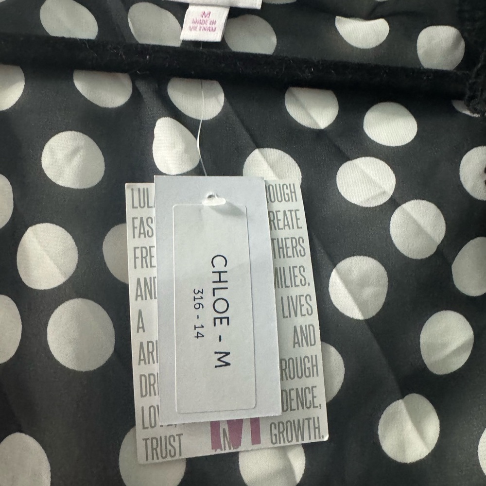 Lularoe Chloe Black and White Polka Dot Overlay - Picture 4 of 4